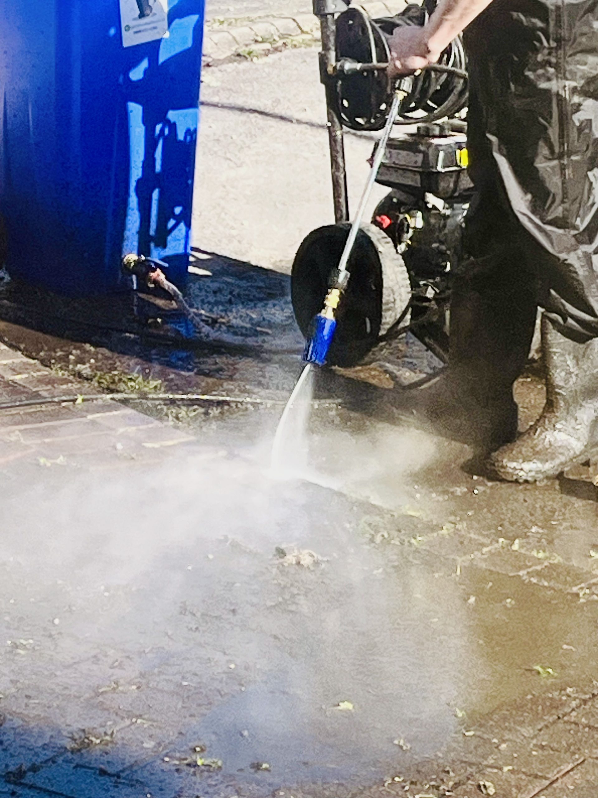 Jet washing a patio by homeuplift our-services